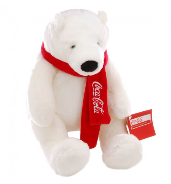 Coca-Cola Polar Bear with Scarf Plush - 10"
