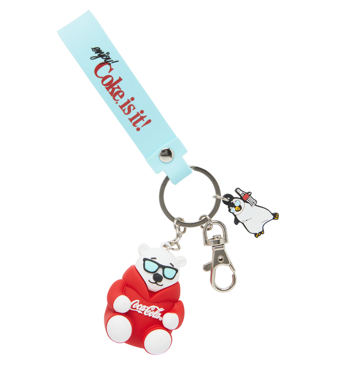 Coca-Cola Polar Bear In Hoodie Loop Keychain