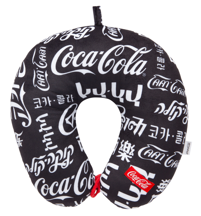 Coca-Cola Script Languages Travel Pillow