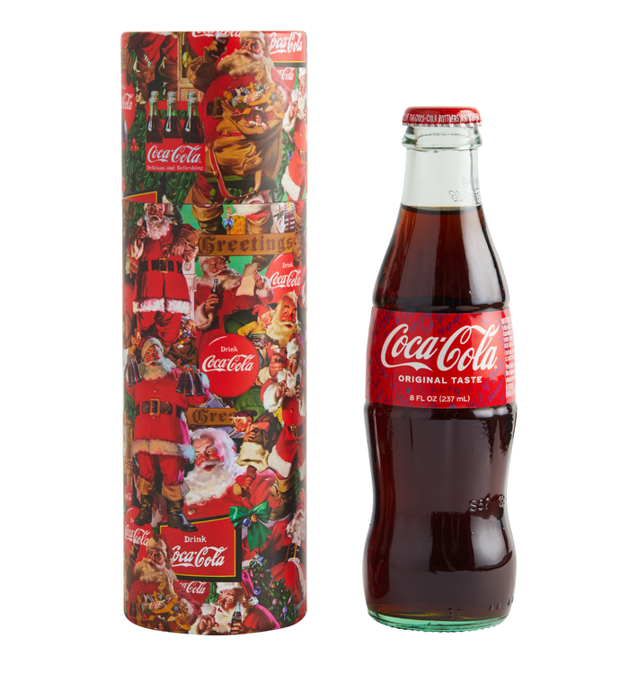Coca-Cola Santa Collage Bottle Gift Tube