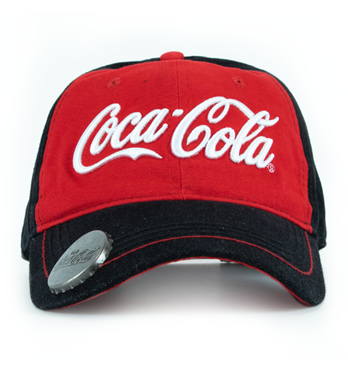 Coca-Cola Script Denim Baseball Cap W/Opener