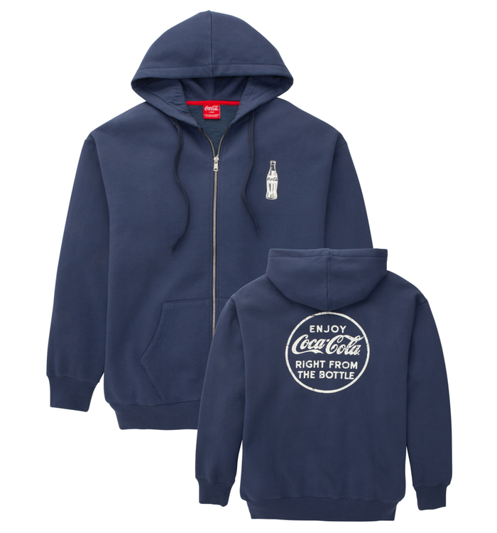 Coca-Cola Vintage Bottle Unisex Zip Hoodie
