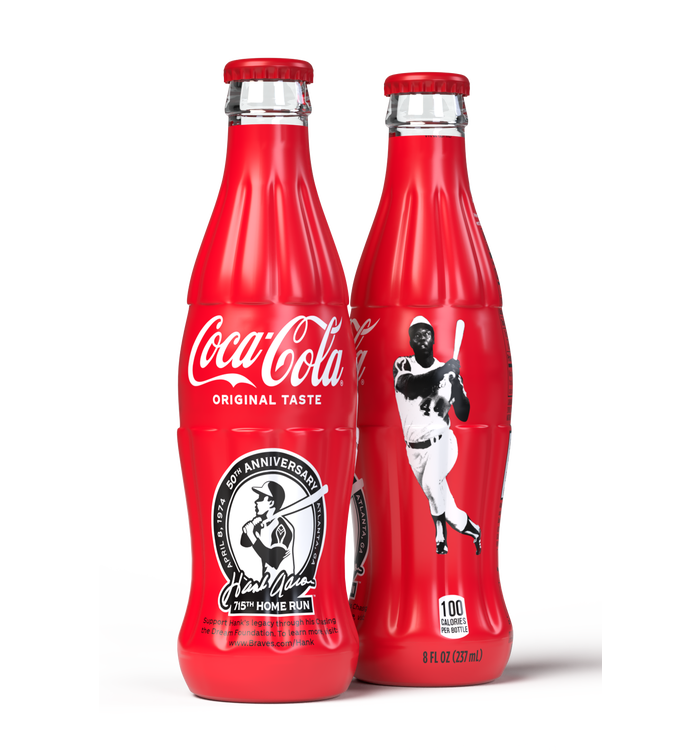 Coca-Cola Hank Aaron Anniversary Full Wrap Collectible Bottle