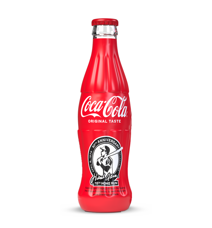 Coca-Cola Hank Aaron Anniversary Full Wrap Collectible Bottle