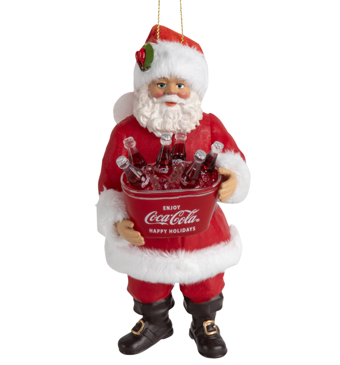 Coca-Cola Santa w/Bucket Ornament