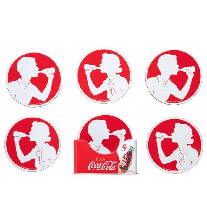 Coca-Cola Galvanized Tin Coaster Set