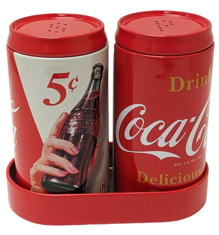 Coca-Cola Galvanized Tin Salt/Pepper Shakers