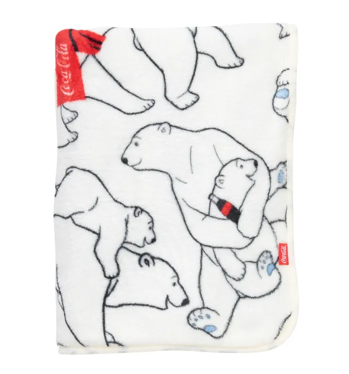 Coca-Cola Polar Bear Collage Plush Blanket