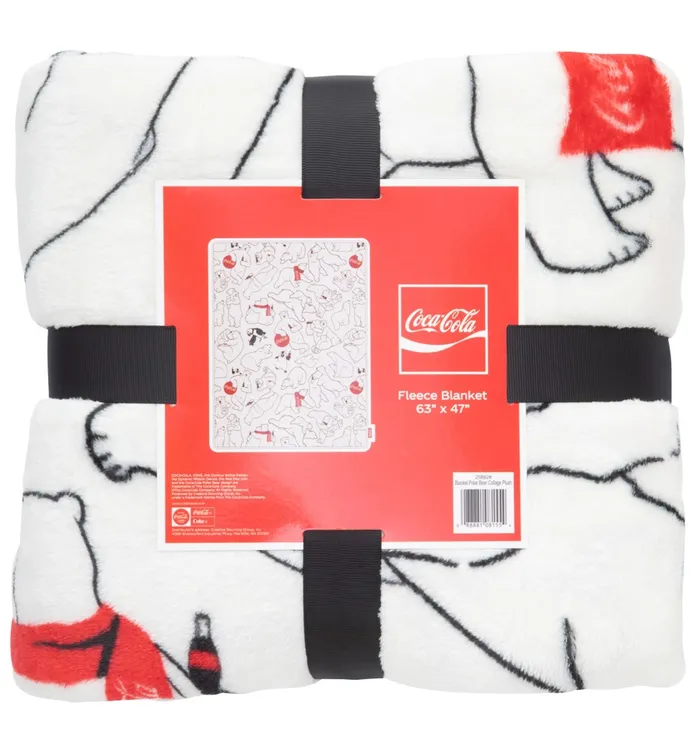 Coca-Cola Polar Bear Collage Plush Blanket