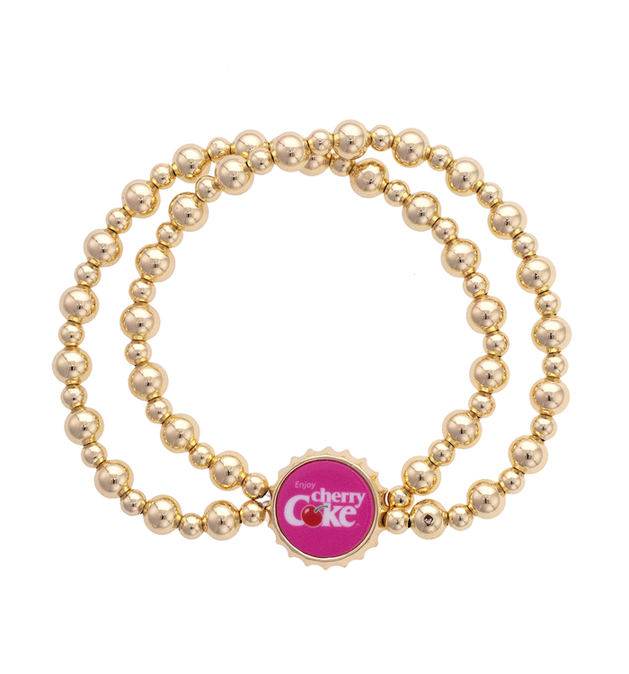 Cherry Coke Cap Bracelet