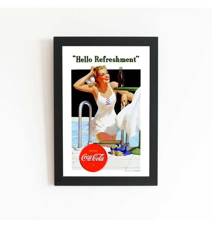 Coca-Cola Vintage Pool Girl Art Print Poster