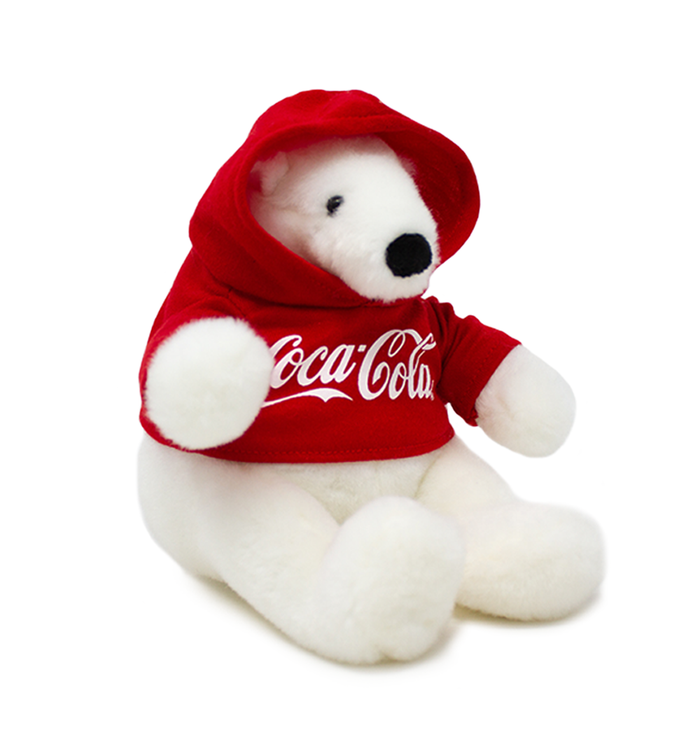 Coca-Cola Polar Bear Plush W/Hoodie 6"