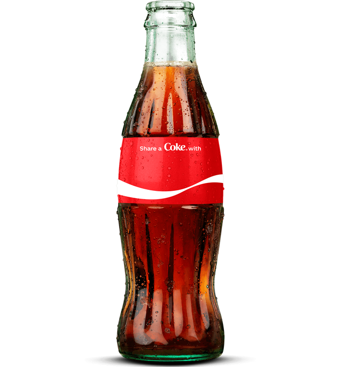 Personalized 8 fl oz. glass bottle of Coca-Cola