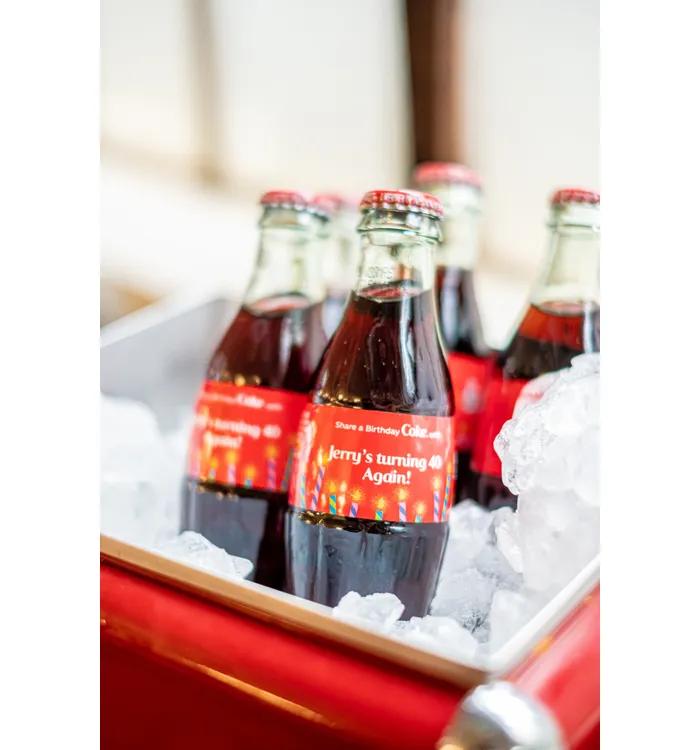 Personalized 8 fl oz. glass bottle of Coca-Cola