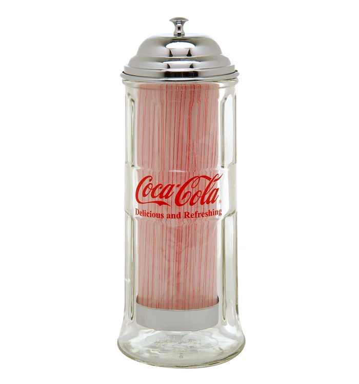 Coca-Cola Glass Straw Dispenser