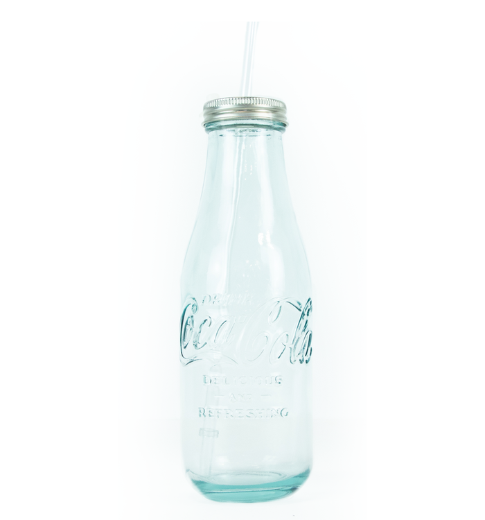 Coca-Cola Recycled Glass Bottle W/Lid 20oz.