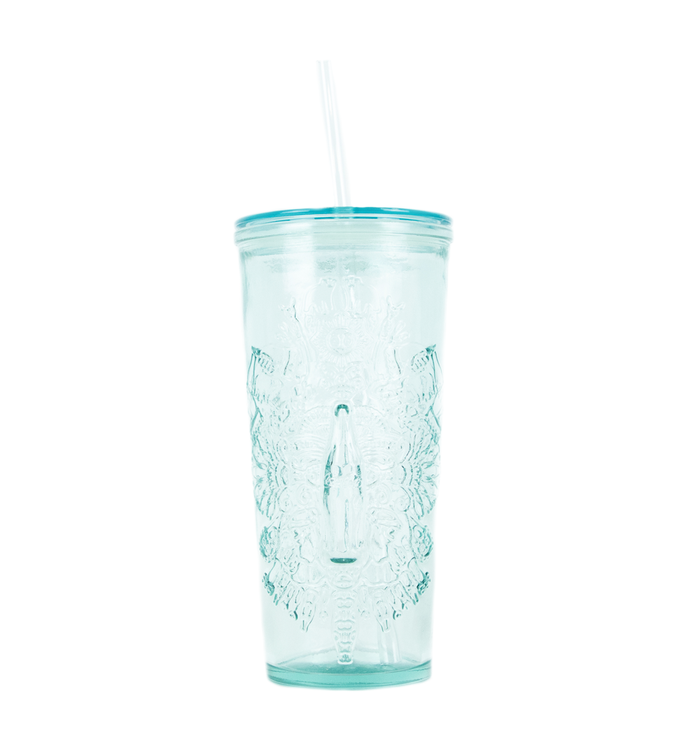 Coca-Cola Blast Icons Recycled Glass Tumbler W/Straw 17oz.