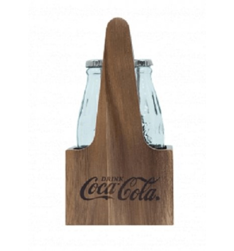 Coca-Cola Mini Bottles S/P Set Wood Rack