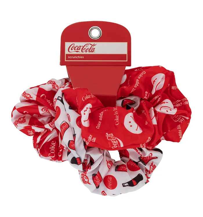 Coca-Cola Red White Scrunchie 3pk