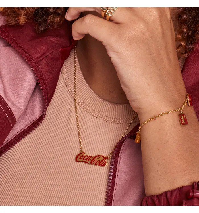 Coca-Cola Script Necklace Gold