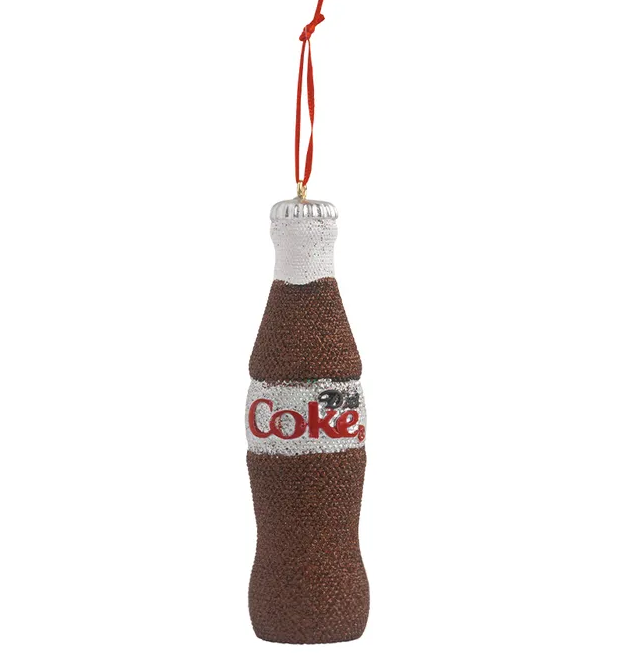 Diet Coke Bottle Beaded Ornament