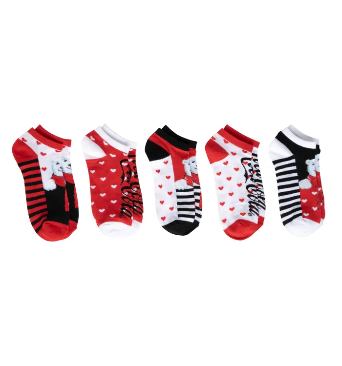 Coca-Cola Polar Bear 5pk Shoeliner Socks