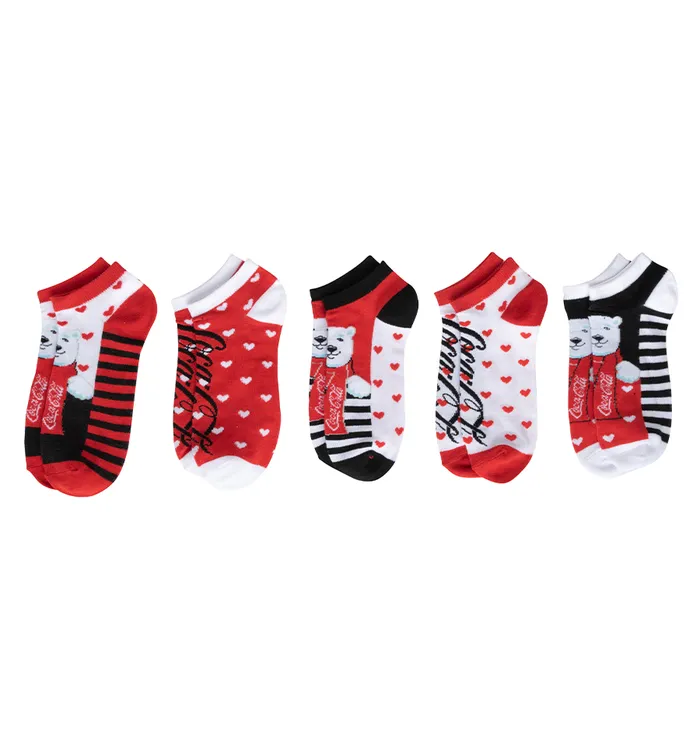 Coca-Cola Polar Bear 5pk Shoeliner Socks