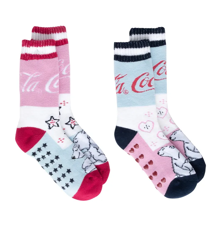 Coca-Cola Polar Bear Love 2pk Slipper Socks