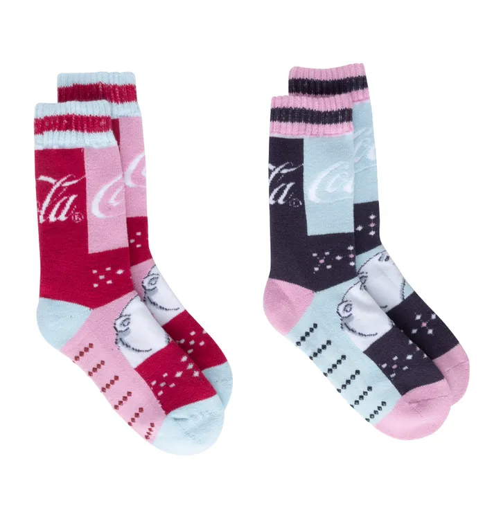 Coca-Cola Polar Bear Profile 2pk Slipper Socks