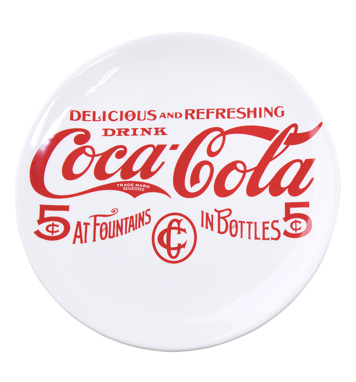 Coca-Cola 5 Cent Dinner Plate White - 10"
