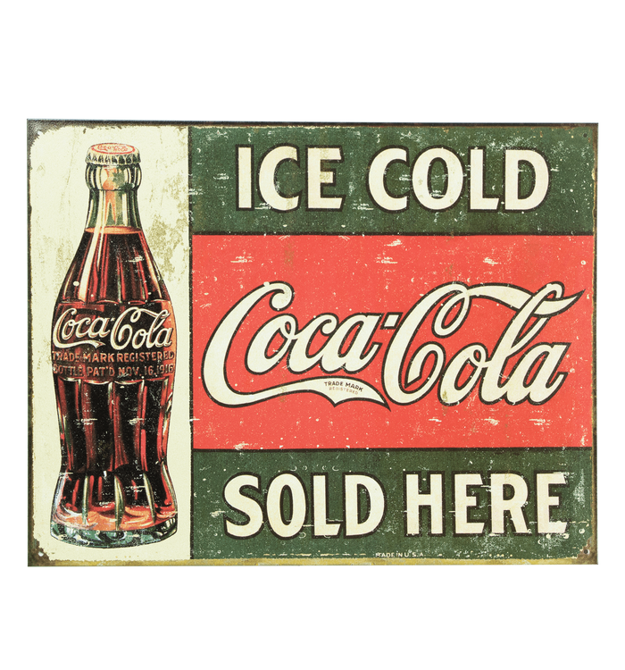 Coca-Cola 1916 Ice Cold Vintage Metal Sign